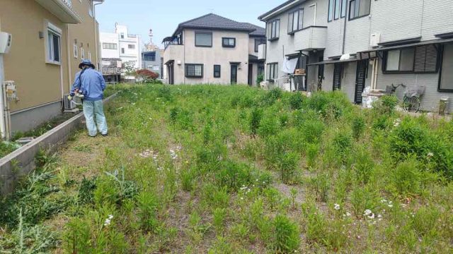 街の便利屋さん（リサイクル妻沼）では、お客様の様々なご依頼にお答え出来るよう幅広いサービスを行なっております。

今回、ご依頼頂いたお仕事は埼玉県鴻巣市のお客様で、空き地の草刈りをさせて頂きました。

下記、写真は草刈り前の空き地の状態になります。